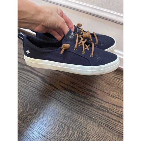 Sperry Crest Vibe Lace Up Navy Blue Canvas Sneaker Women's Size 7.5 - Picture 4 of 15